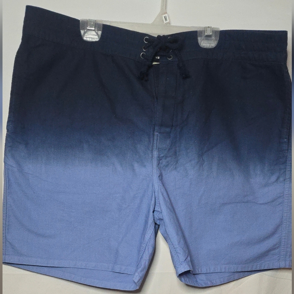 NWT Sperry Men's XL Ombre Navy Blue Drawstring Swim 6" Trunks Shorts